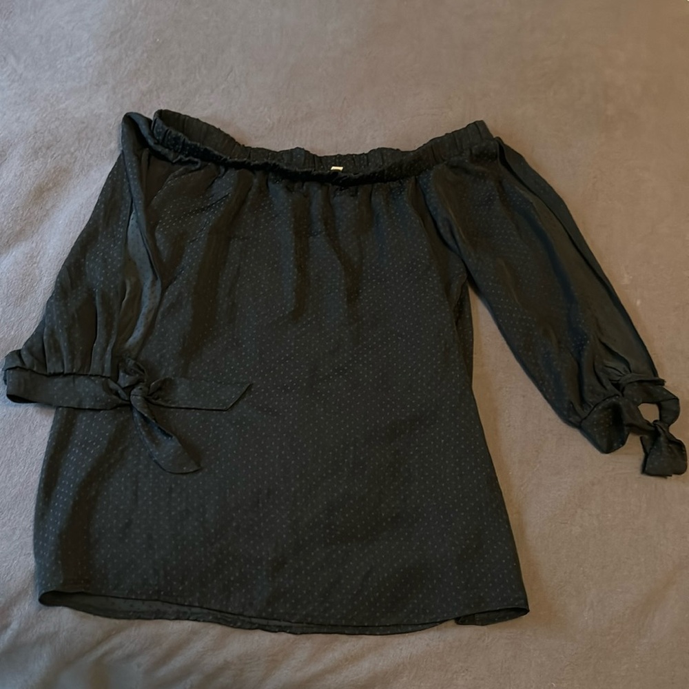 Tyche wide neck silk blouse